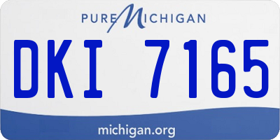MI license plate DKI7165