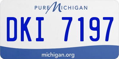 MI license plate DKI7197