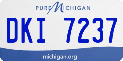 MI license plate DKI7237