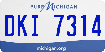 MI license plate DKI7314