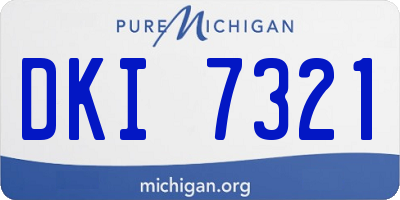 MI license plate DKI7321