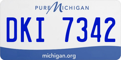 MI license plate DKI7342