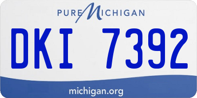 MI license plate DKI7392