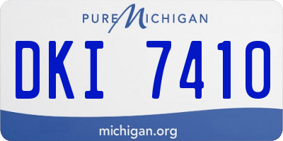 MI license plate DKI7410