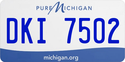 MI license plate DKI7502