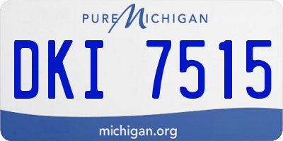 MI license plate DKI7515