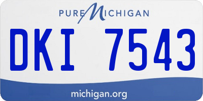 MI license plate DKI7543