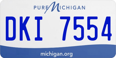 MI license plate DKI7554