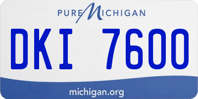 MI license plate DKI7600