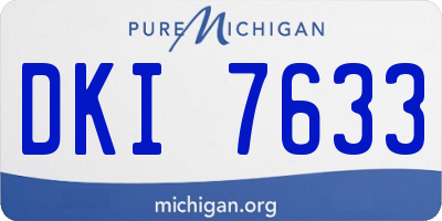 MI license plate DKI7633