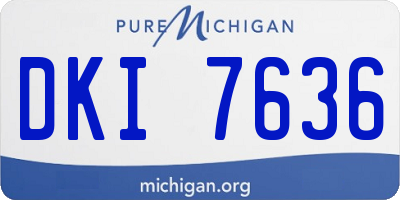 MI license plate DKI7636