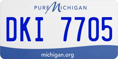 MI license plate DKI7705