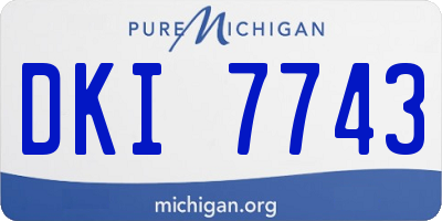 MI license plate DKI7743