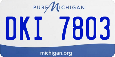 MI license plate DKI7803