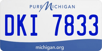MI license plate DKI7833