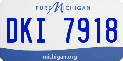 MI license plate DKI7918