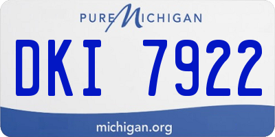 MI license plate DKI7922