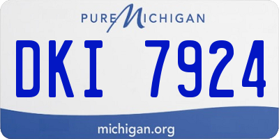 MI license plate DKI7924