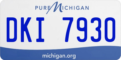 MI license plate DKI7930