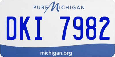 MI license plate DKI7982