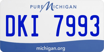 MI license plate DKI7993