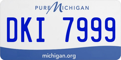 MI license plate DKI7999