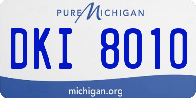 MI license plate DKI8010