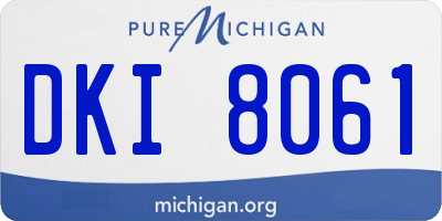 MI license plate DKI8061