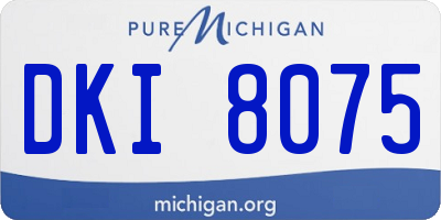 MI license plate DKI8075