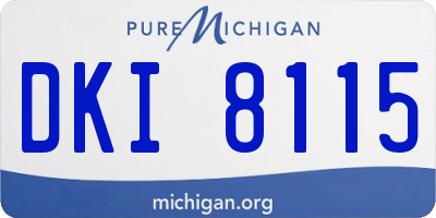 MI license plate DKI8115