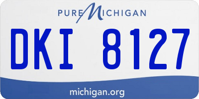 MI license plate DKI8127