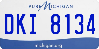 MI license plate DKI8134