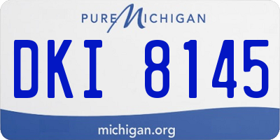 MI license plate DKI8145