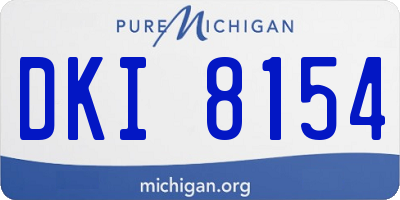 MI license plate DKI8154