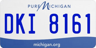 MI license plate DKI8161