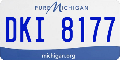 MI license plate DKI8177