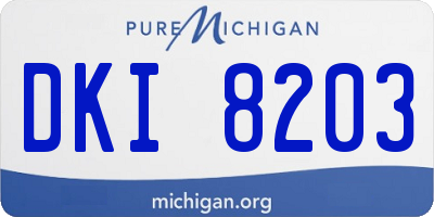 MI license plate DKI8203