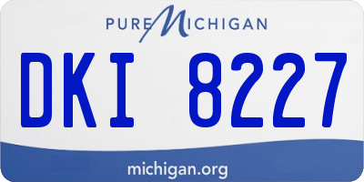 MI license plate DKI8227