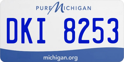 MI license plate DKI8253
