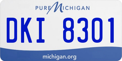 MI license plate DKI8301