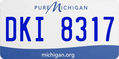 MI license plate DKI8317
