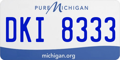 MI license plate DKI8333