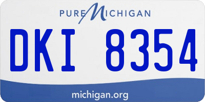 MI license plate DKI8354