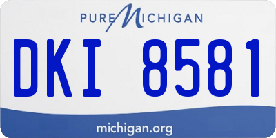 MI license plate DKI8581