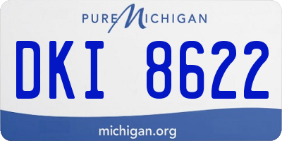 MI license plate DKI8622