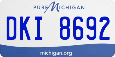 MI license plate DKI8692