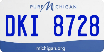 MI license plate DKI8728