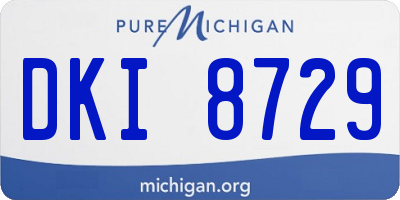 MI license plate DKI8729