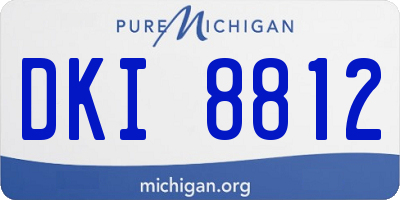 MI license plate DKI8812