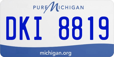 MI license plate DKI8819
